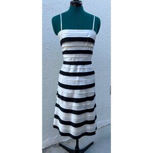 BCBGMaxAzria COCKTAIL DRESS sz 2 - black/ivory stripe